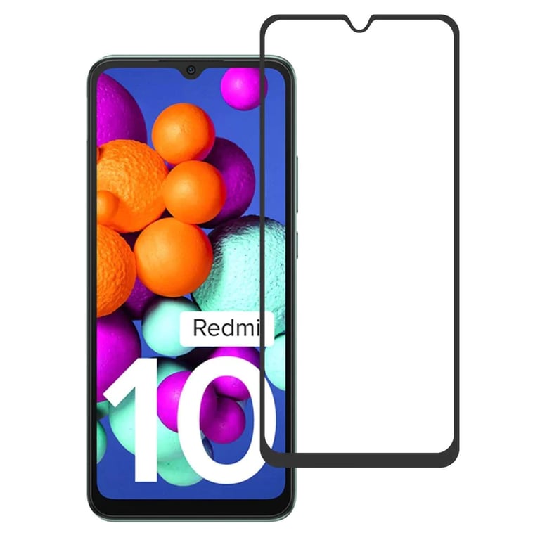 Redmi 10 Full Tempered Glass, Sensitive touch, 9H Hardness, Anti-Scratch Edge to Edge Full Glue Tempered Mobile Screen protector