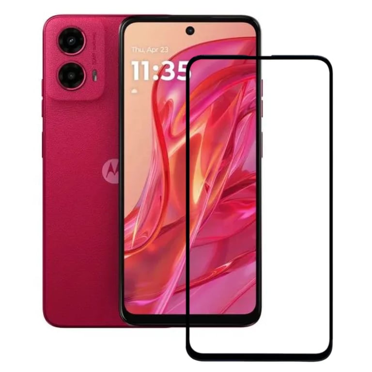 (Pack of 3) Motorola Moto G45 5G Full Tempered Glass Screen Protector – Military-Grade Durability, High-Density Glass, 9H Hardness, Anti-Scratch, Sensitive Touch, Edge-to-Edge, Full Glue Coverage, Bubble-Free