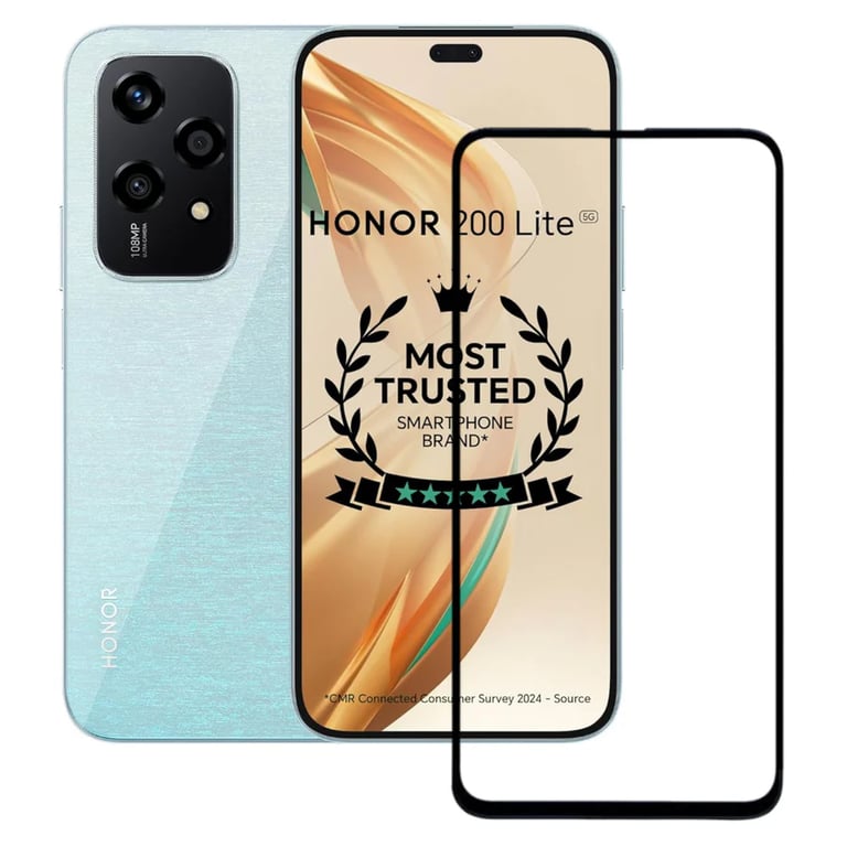 (Pack of 3) Honor 200 Lite 5G Full Tempered Glass Screen Protector – Military-Grade Durability, High-Density Glass, 9H Hardness, Anti-Scratch, Sensitive Touch, Edge-to-Edge, Full Glue Coverage, Bubble-Free