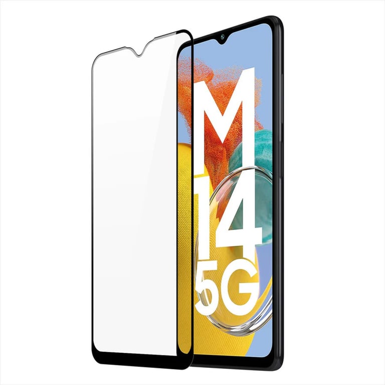 (Pack of 3) Samsung Galaxy M14 5G Full Tempered Glass Screen Protector – Military-Grade Durability, High-Density Glass, 9H Hardness, Anti-Scratch, Sensitive Touch, Edge-to-Edge, Full Glue Coverage, Bubble-Free