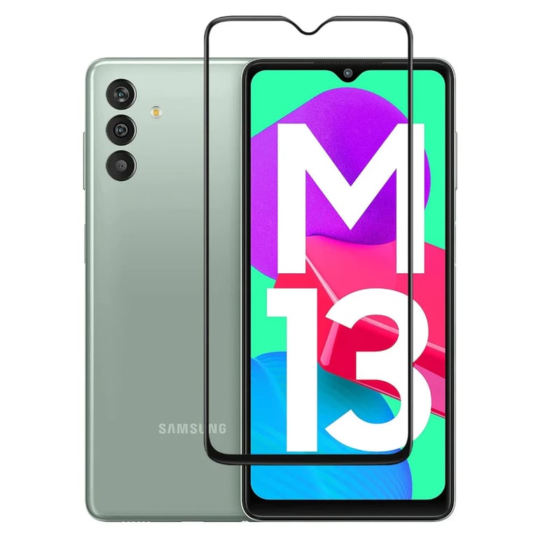 (Pack of 3) Samsung Galaxy M13 4G Full Tempered Glass Screen Protector – Military-Grade Durability, High-Density Glass, 9H Hardness, Anti-Scratch, Sensitive Touch, Edge-to-Edge, Full Glue Coverage, Bubble-Free