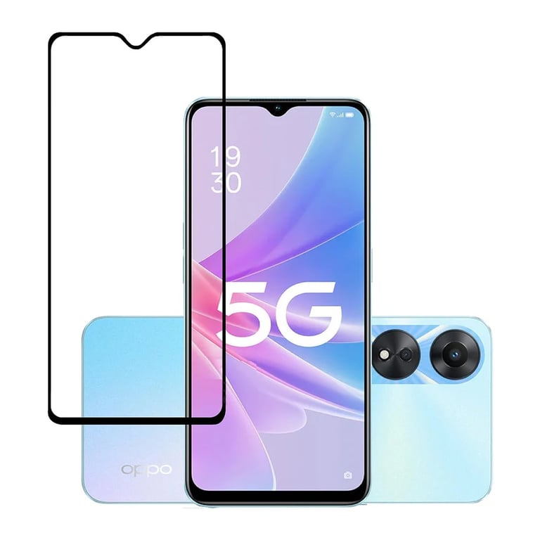 (Pack of 3) Oppo A58 5G Full Tempered Glass Screen Protector – Military-Grade Durability, High-Density Glass, 9H Hardness, Anti-Scratch, Sensitive Touch, Edge-to-Edge, Full Glue Coverage, Bubble-Free