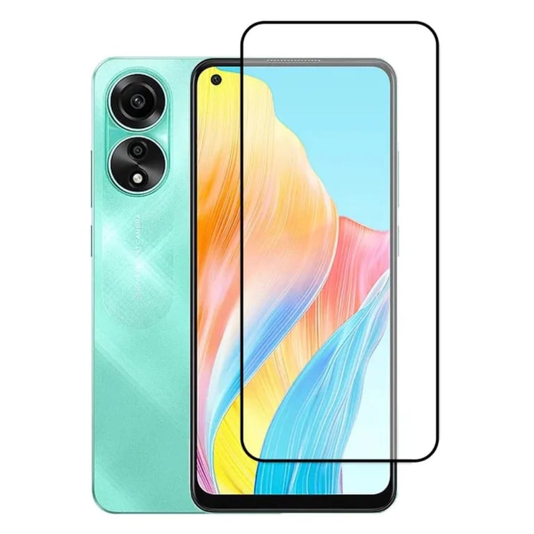 (Pack of 3) Oppo A58 4G Full Tempered Glass Screen Protector – Military-Grade Durability, High-Density Glass, 9H Hardness, Anti-Scratch, Sensitive Touch, Edge-to-Edge, Full Glue Coverage, Bubble-Free