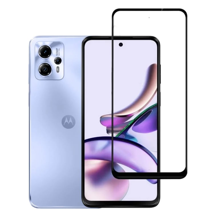 (Pack of 3) Motorola Moto G13 Full Tempered Glass Screen Protector – Military-Grade Durability, High-Density Glass, 9H Hardness, Anti-Scratch, Sensitive Touch, Edge-to-Edge, Full Glue Coverage, Bubble-Free