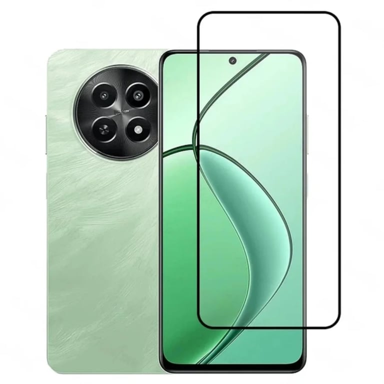 (Pack of 3) Realme 12X 5G Full Tempered Glass Screen Protector – Military-Grade Durability, High-Density Glass, 9H Hardness, Anti-Scratch, Sensitive Touch, Edge-to-Edge, Full Glue Coverage, Bubble-Free