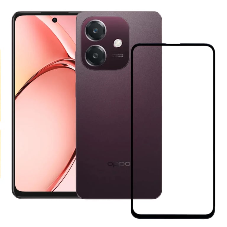 (Pack of 3) Oppo A3 5G Full Tempered Glass Screen Protector – Military-Grade Durability, High-Density Glass, 9H Hardness, Anti-Scratch, Sensitive Touch, Edge-to-Edge, Full Glue Coverage, Bubble-Free