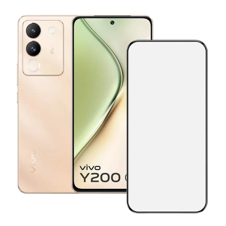 (Pack of 3) Vivo Y200 5G Full Tempered Glass Screen Protector – Military-Grade Durability, High-Density Glass, 9H Hardness, Anti-Scratch, Sensitive Touch, Edge-to-Edge, Full Glue Coverage, Bubble-Free