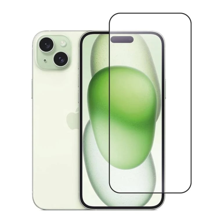 (Pack of 3) iPhone 15 Plus Full Tempered Glass Screen Protector – Military-Grade Durability, High-Density Glass, 9H Hardness, Anti-Scratch, Sensitive Touch, Edge-to-Edge, Full Glue Coverage, Bubble-Free