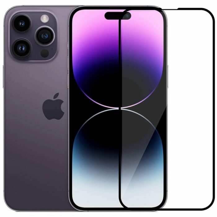 Iphone 14 Pro Full Tempered Glass, Sensitive touch, 9H Hardness, Anti-Scratch Edge to Edge Full Glue Tempered Mobile Screen protector