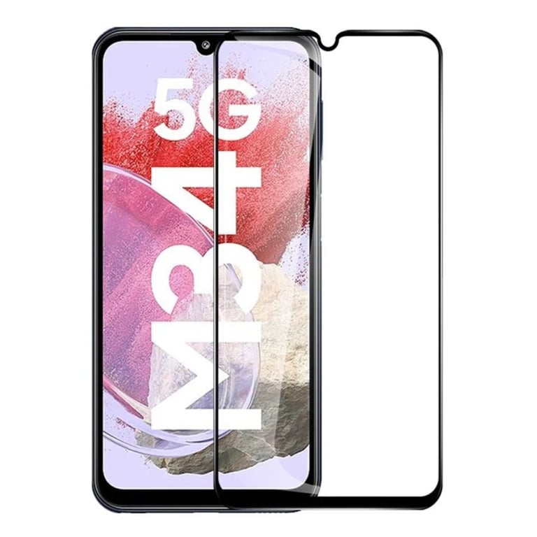 (Pack of 3) Samsung Galaxy M34 5G Full Tempered Glass Screen Protector – Military-Grade Durability, High-Density Glass, 9H Hardness, Anti-Scratch, Sensitive Touch, Edge-to-Edge, Full Glue Coverage, Bubble-Free
