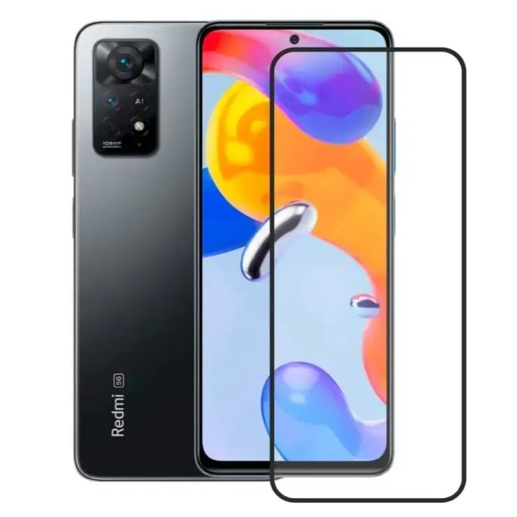 (Pack of 3) Redmi Note 11 Pro Full Tempered Glass Screen Protector – Military-Grade Durability, High-Density Glass, 9H Hardness, Anti-Scratch, Sensitive Touch, Edge-to-Edge, Full Glue Coverage, Bubble-Free