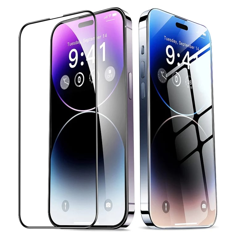 Iphone 14 Pro Max Full Tempered Glass, Sensitive touch, 9H Hardness, Anti-Scratch Edge to Edge Full Glue Tempered Mobile Screen protector