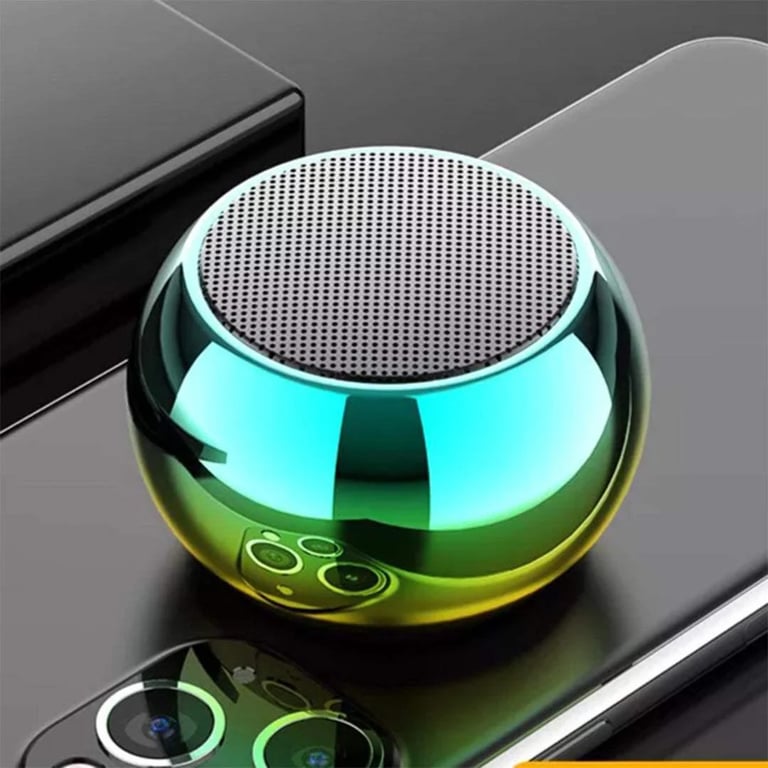 Mini Bluetooth Speaker Ultra Wireless with Heavy Metal Electroplating – Round Design, Power Button Control, 60-Minute Battery Life, Random Multicolor (Mini Boost 4D)