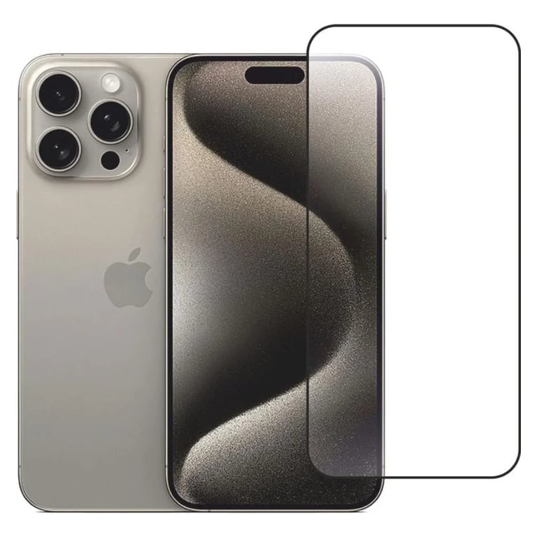 (Pack of 3) iPhone 15 Pro Full Tempered Glass Screen Protector – Military-Grade Durability, High-Density Glass, 9H Hardness, Anti-Scratch, Sensitive Touch, Edge-to-Edge, Full Glue Coverage, Bubble-Free