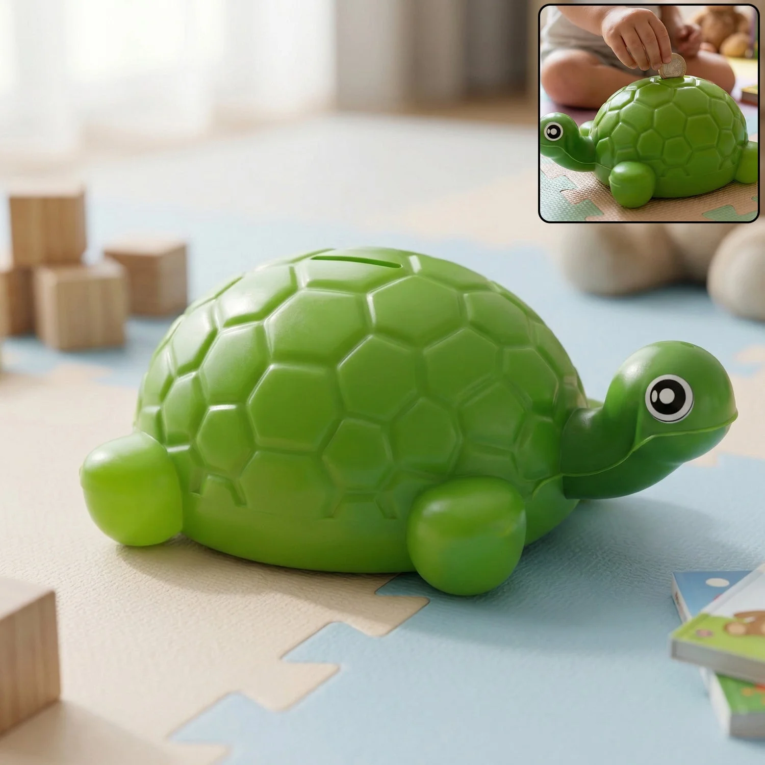 Small Tortoise Shape Money Bank Coin Saving Box (1 Pc)