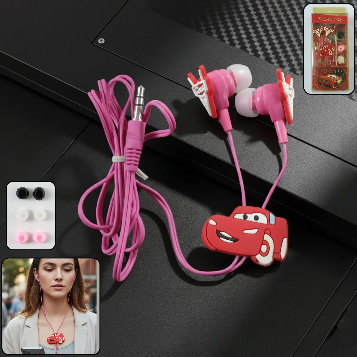 Cartoon Character Wired In-Ear Earphones (1 Set)