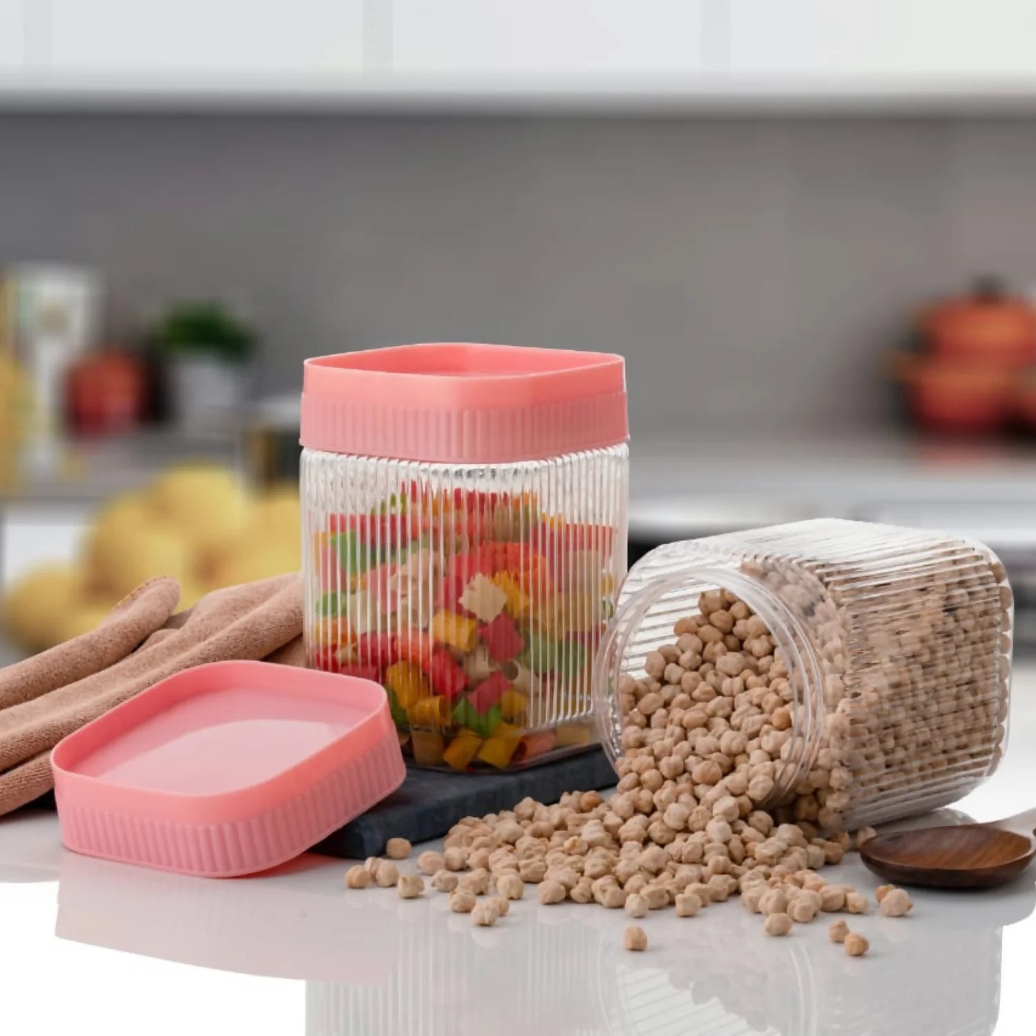 Plastic Storage Container Set Airtight & Leak Proof Kitchen Jar (2 PCS) (1500ml)