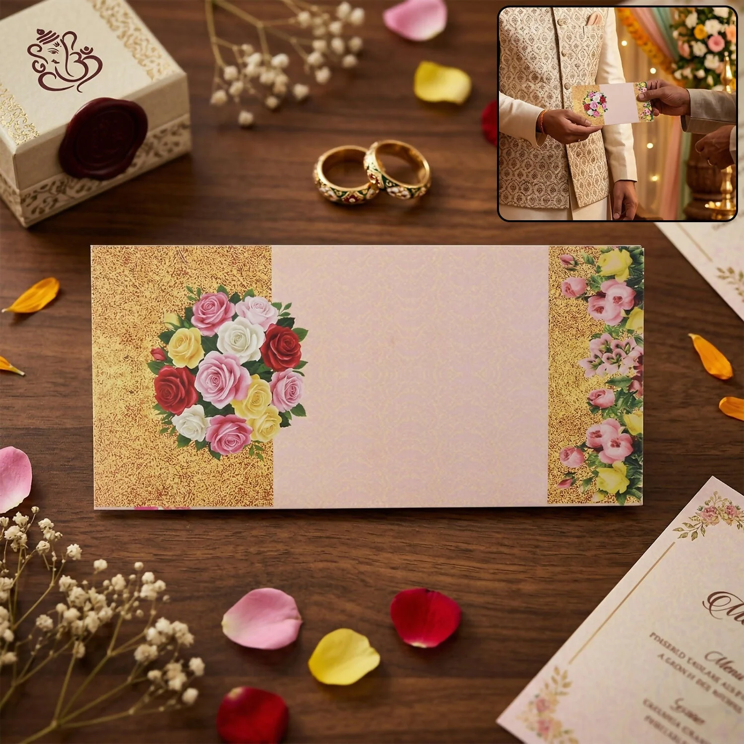 Premium Designer Floral Wedding Shagun Envelope for Cash Gift – Decorative Money Envelope