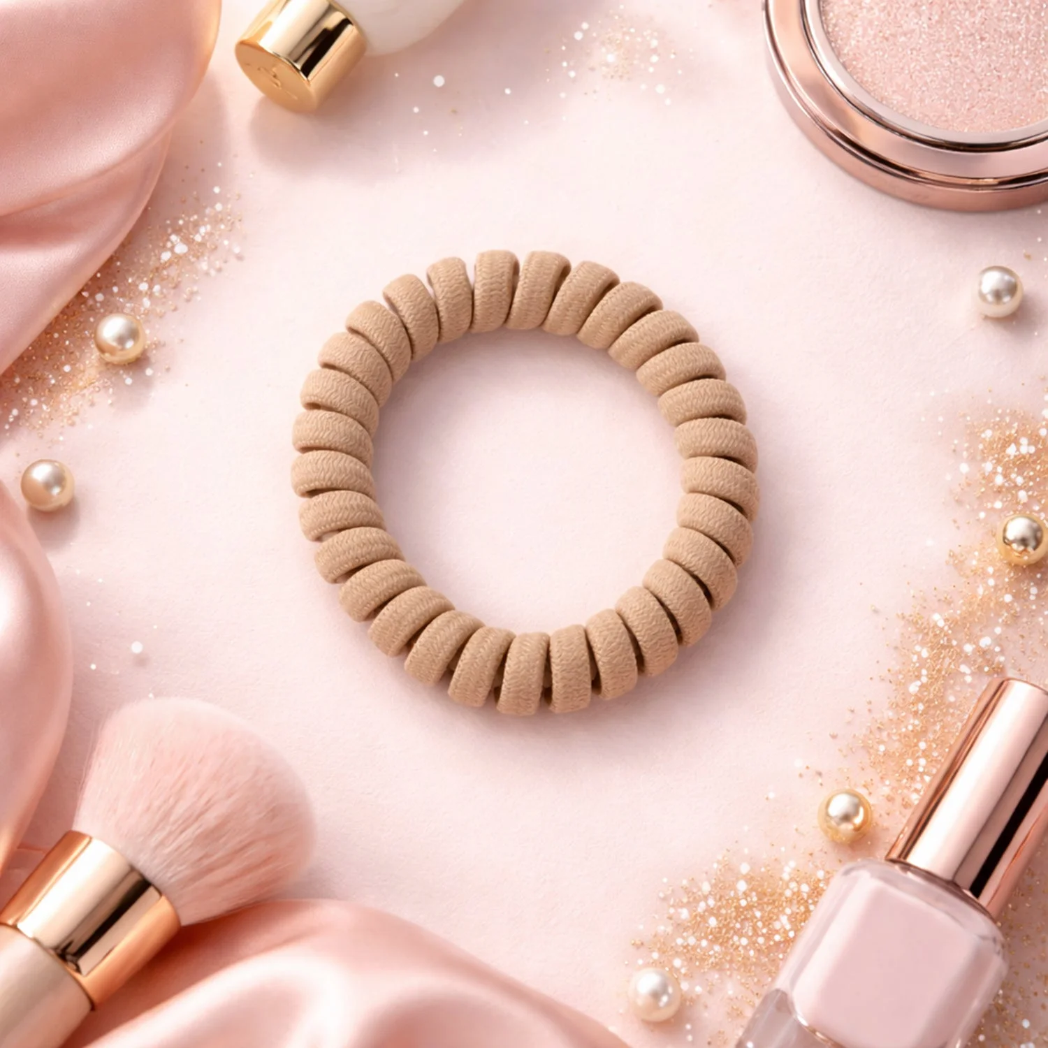 Soft Stretchable Telephone Wire Style Hair Bands Set (1 Pc)