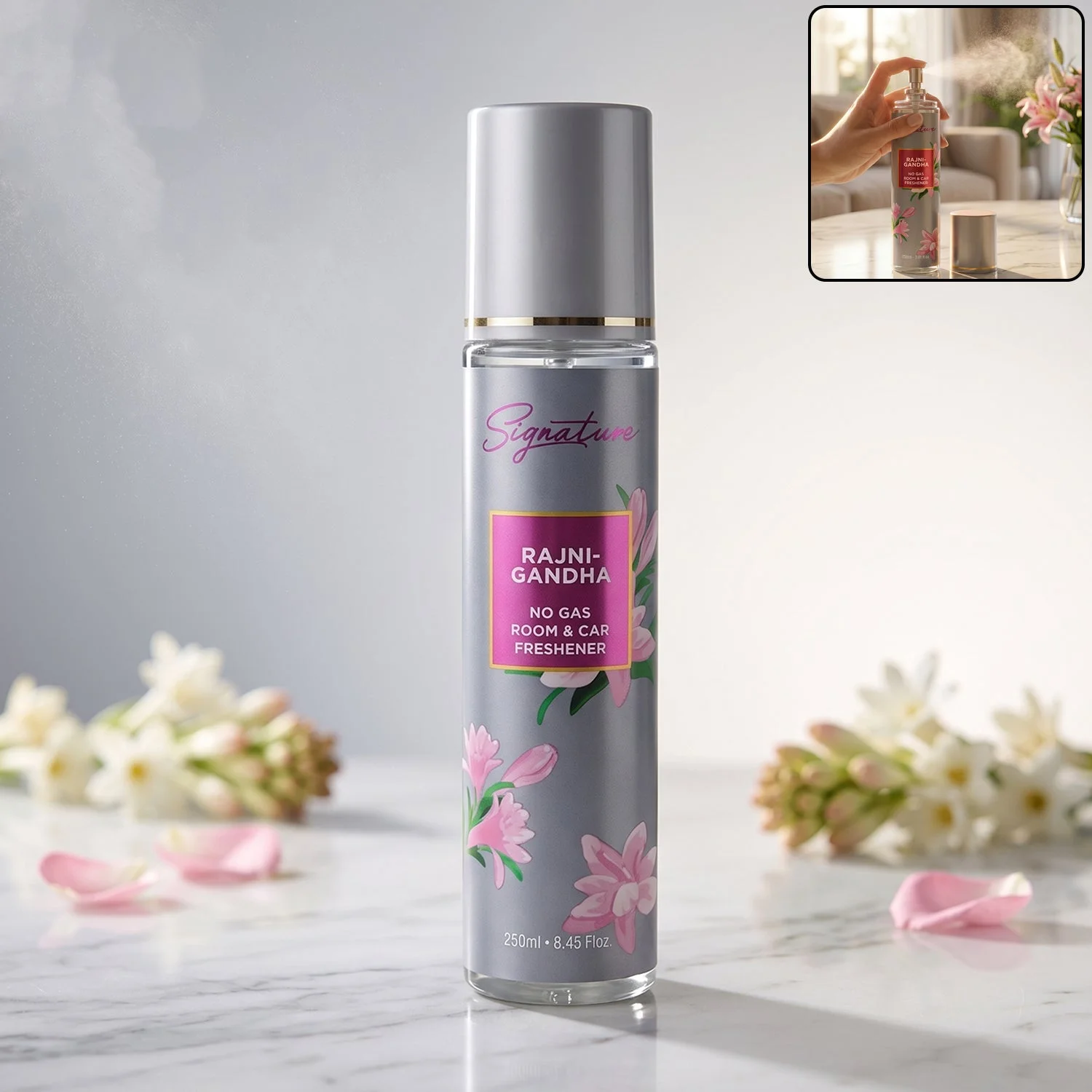 Signature Rajnigandha Room &amp; Car Freshener Spray 250 ML