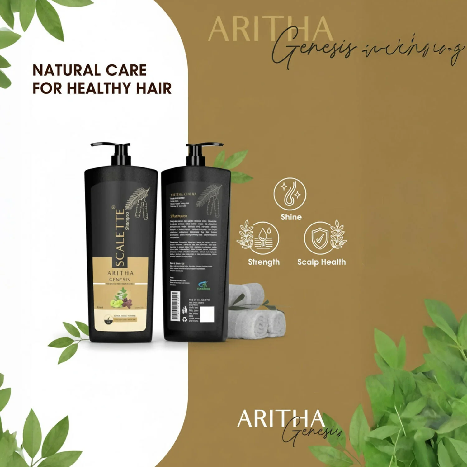 Scalette Aritha Genesis Shampoo With Conditioner In 1, for Natural Care, Shine & Healthy-Looking Hair