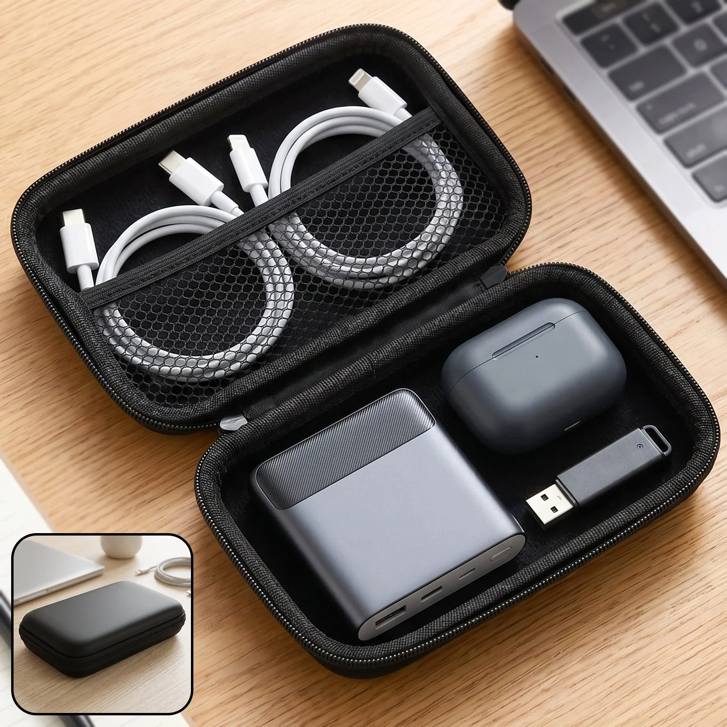 Multipurpose Hard Shell Travel Zipper Case (1 Pc, Only case Included)