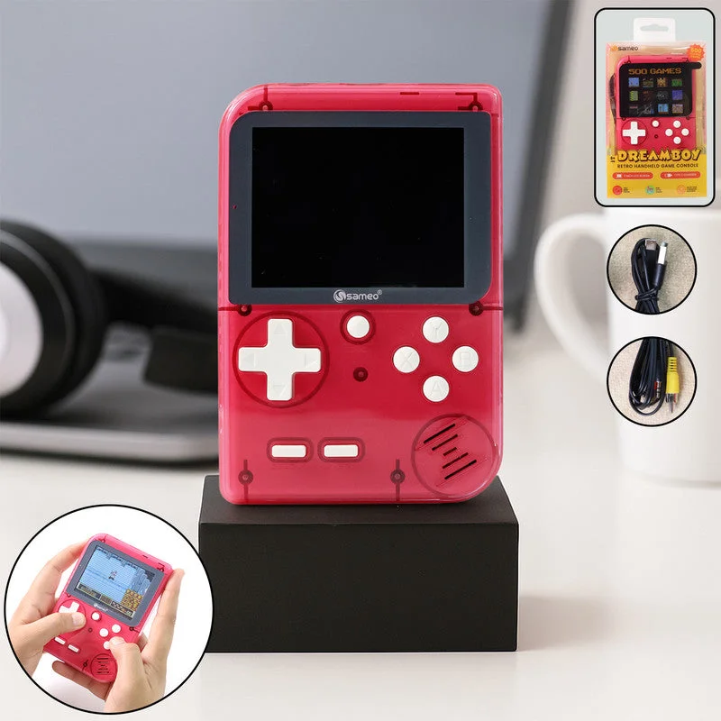 Sameo DreamBoy Retro Handheld Gaming Console with 500 Built-in Classic Games – Portable Mini Game Player with TV Output