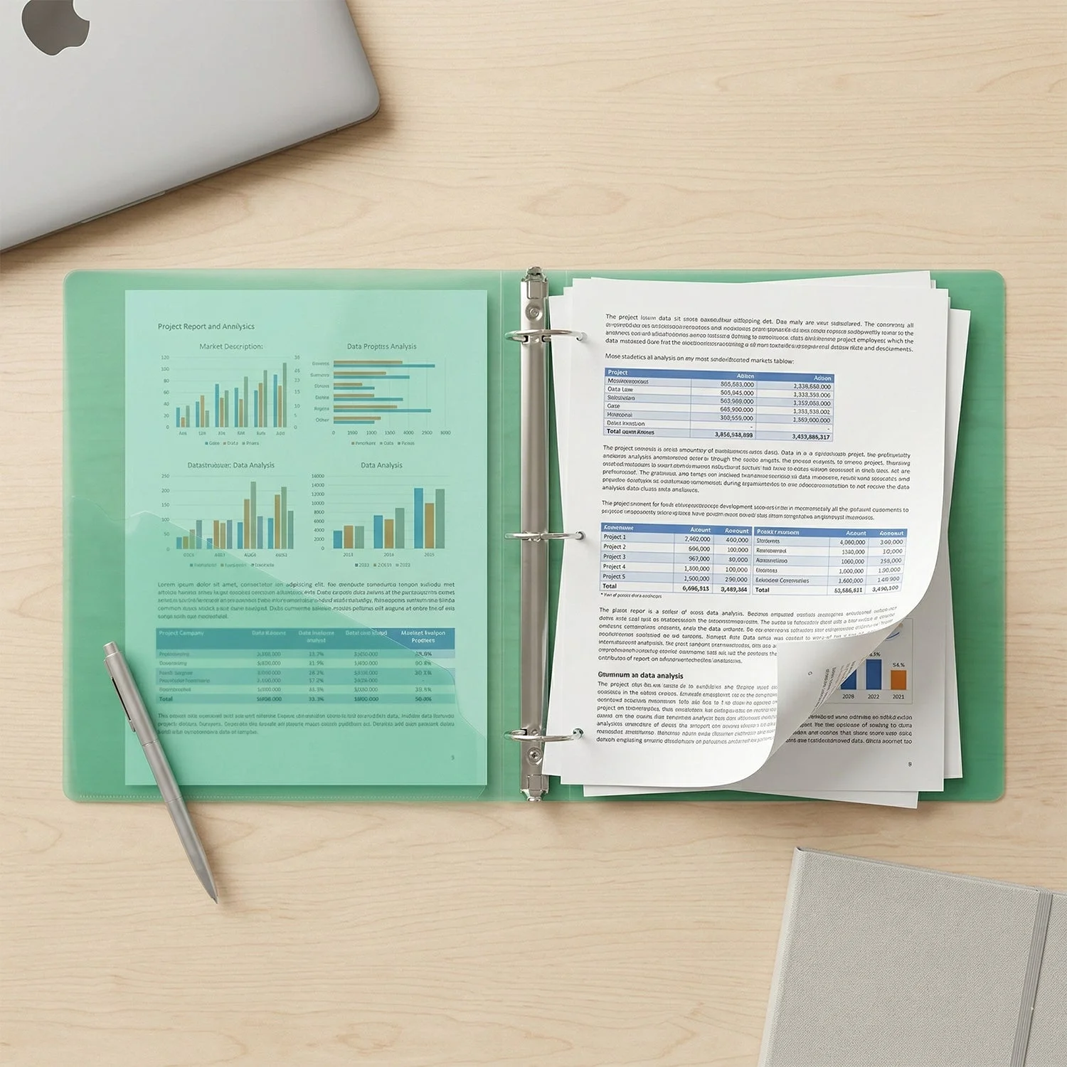 A4 Size Transparent Ring Binder File Folder for Documents Office School Use (1 Pc)