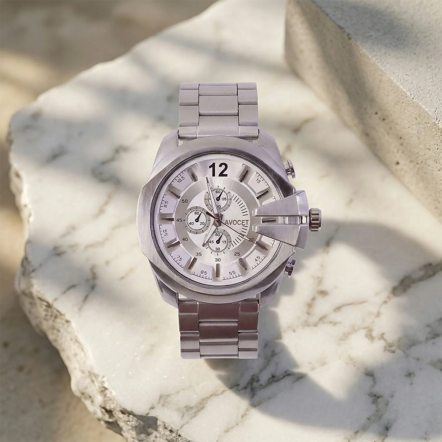 Premium Silver Analog Chronograph Style Wrist Watch for Men