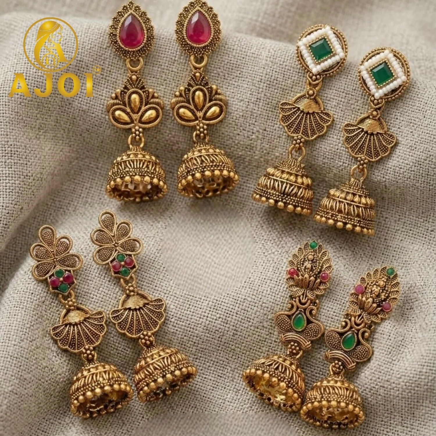 Antique Temple Gold Set of 4