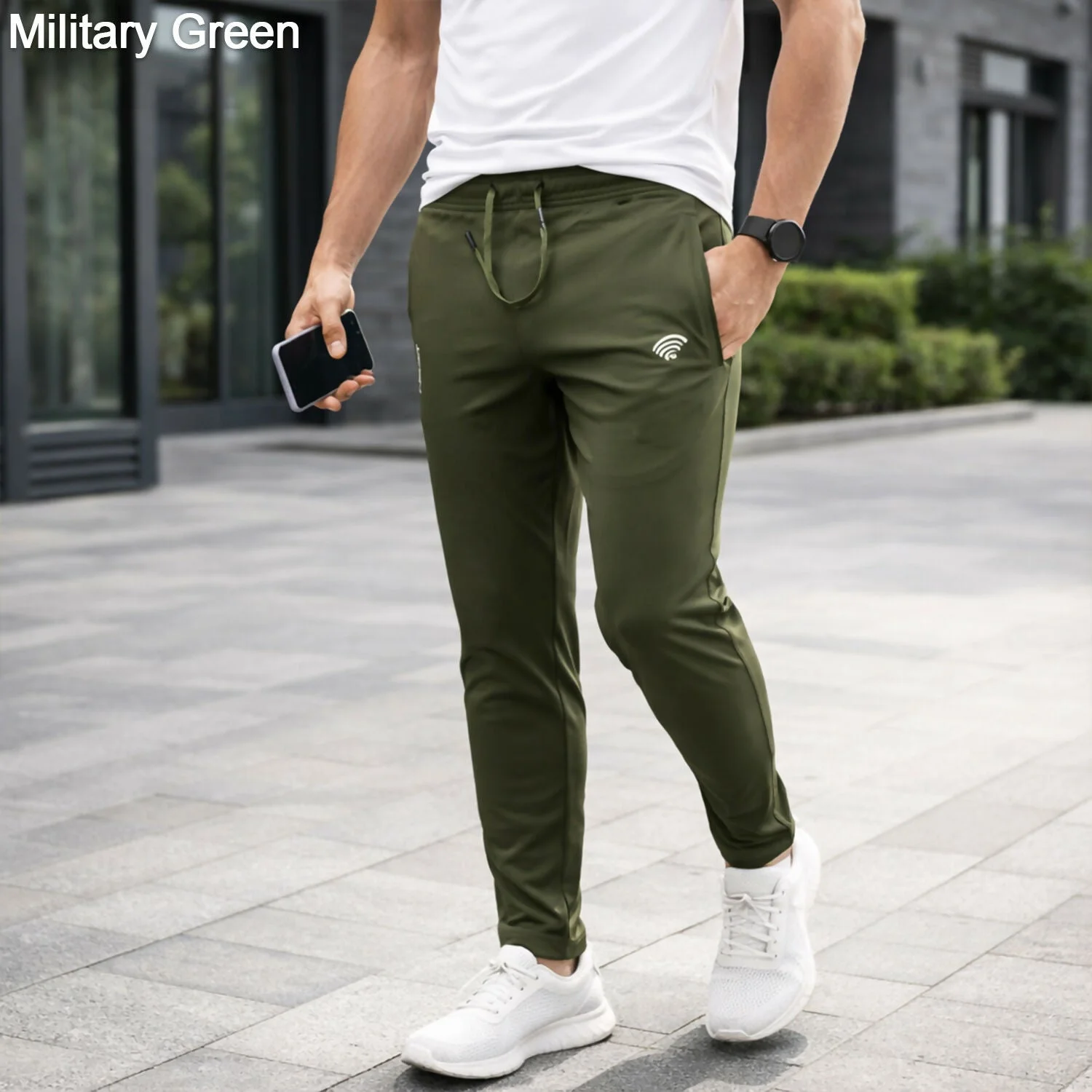 Men’s 4-Way Track Pants Slim Fit Gym & Casual Wear