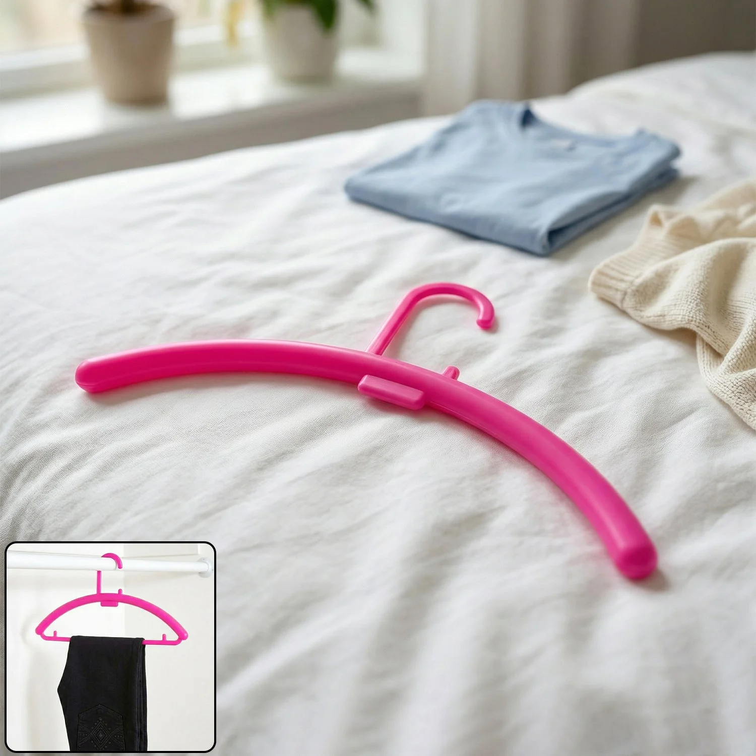 Plastic Clothes Hanger Multipurpose Durable Wardrobe Garment Hanging Rack (1 Pc)