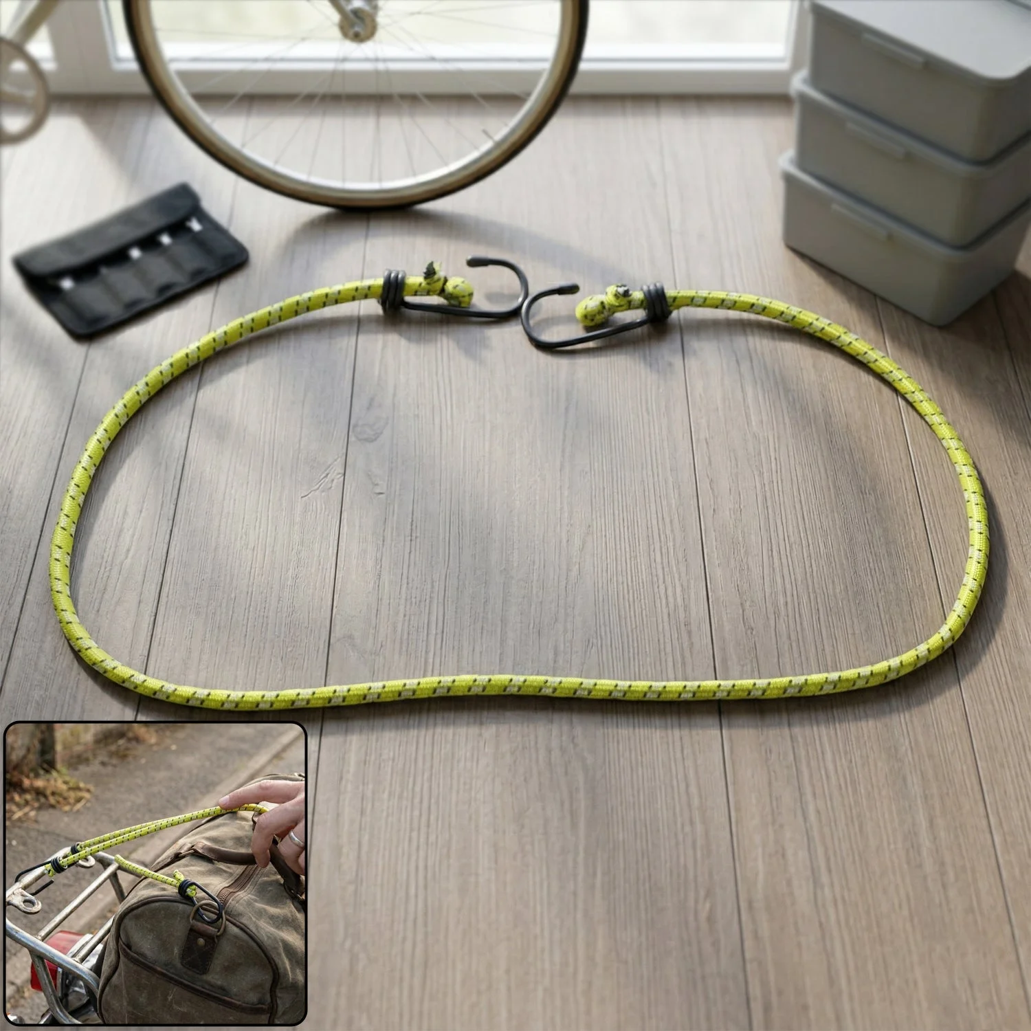 Heavy Duty Luggage Rope Elastic Bungee Cord Luggage Rope with Hooks 90 Cm 1 Pc