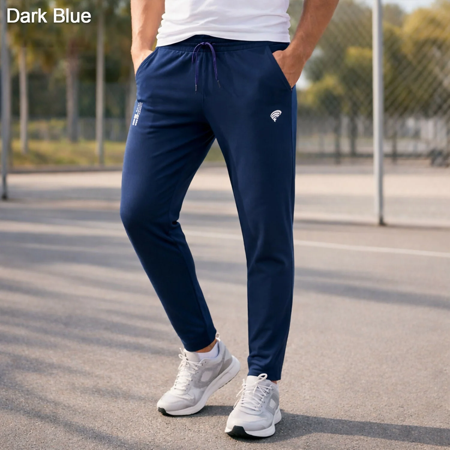 Men’s Slim Fit Stretchable Track Pants with Drawstring Waist Casual Lower