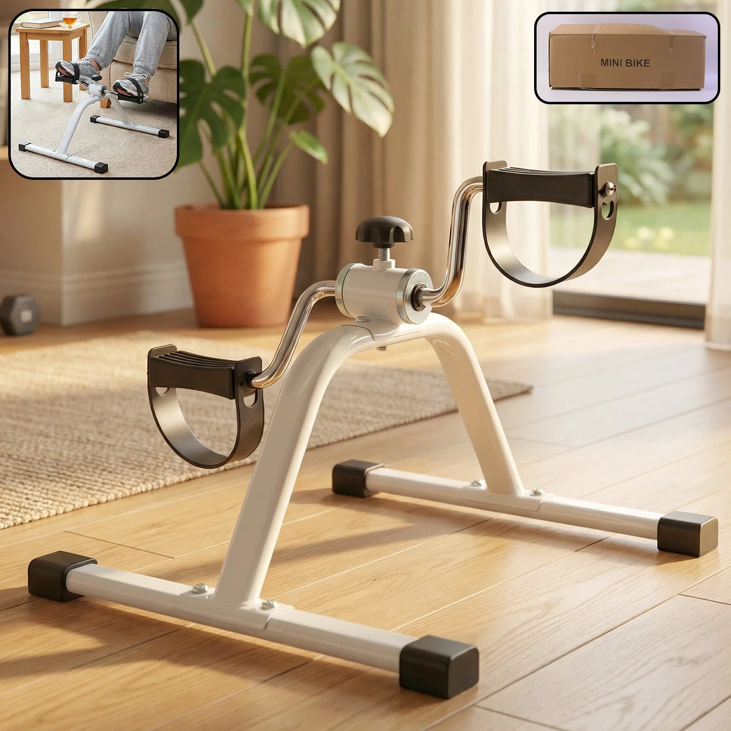 Mini Pedal Exerciser Cycle Portable Fitness Pedal Machine (1 Pc)