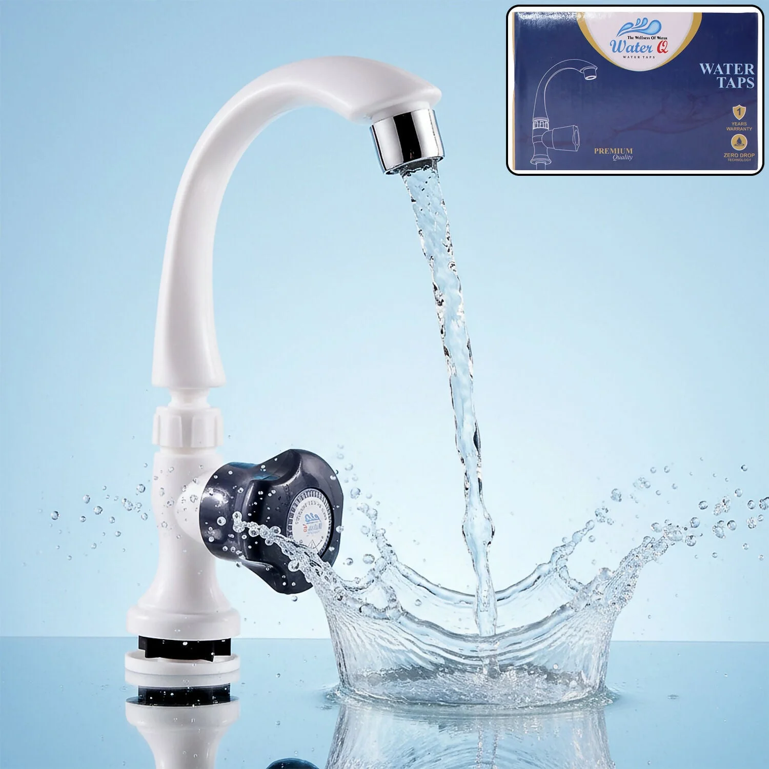 White Plastic Swan Neck Water Tap for Kitchen & Wash Basin – Smooth Flow Sink Faucet