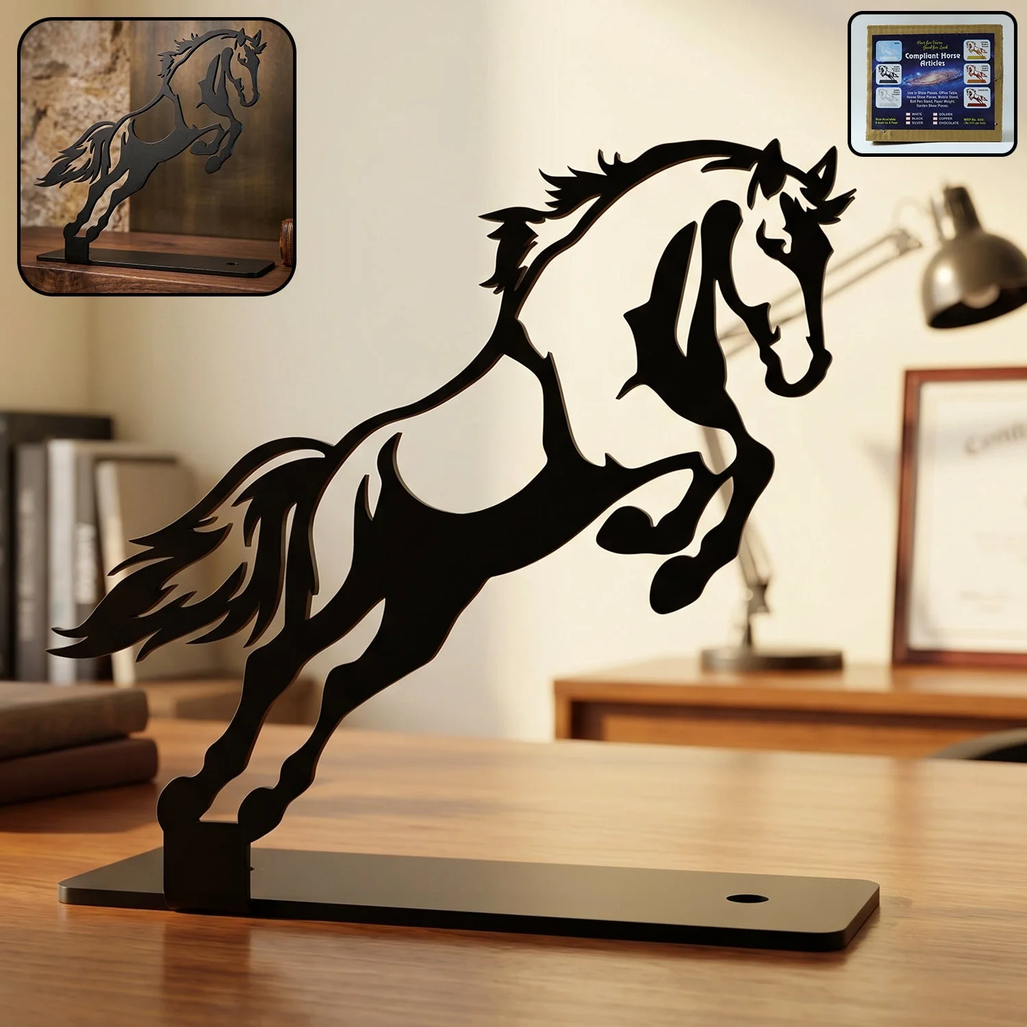 Premium Metal Horse Sculpture Table Décor (1 Pc)