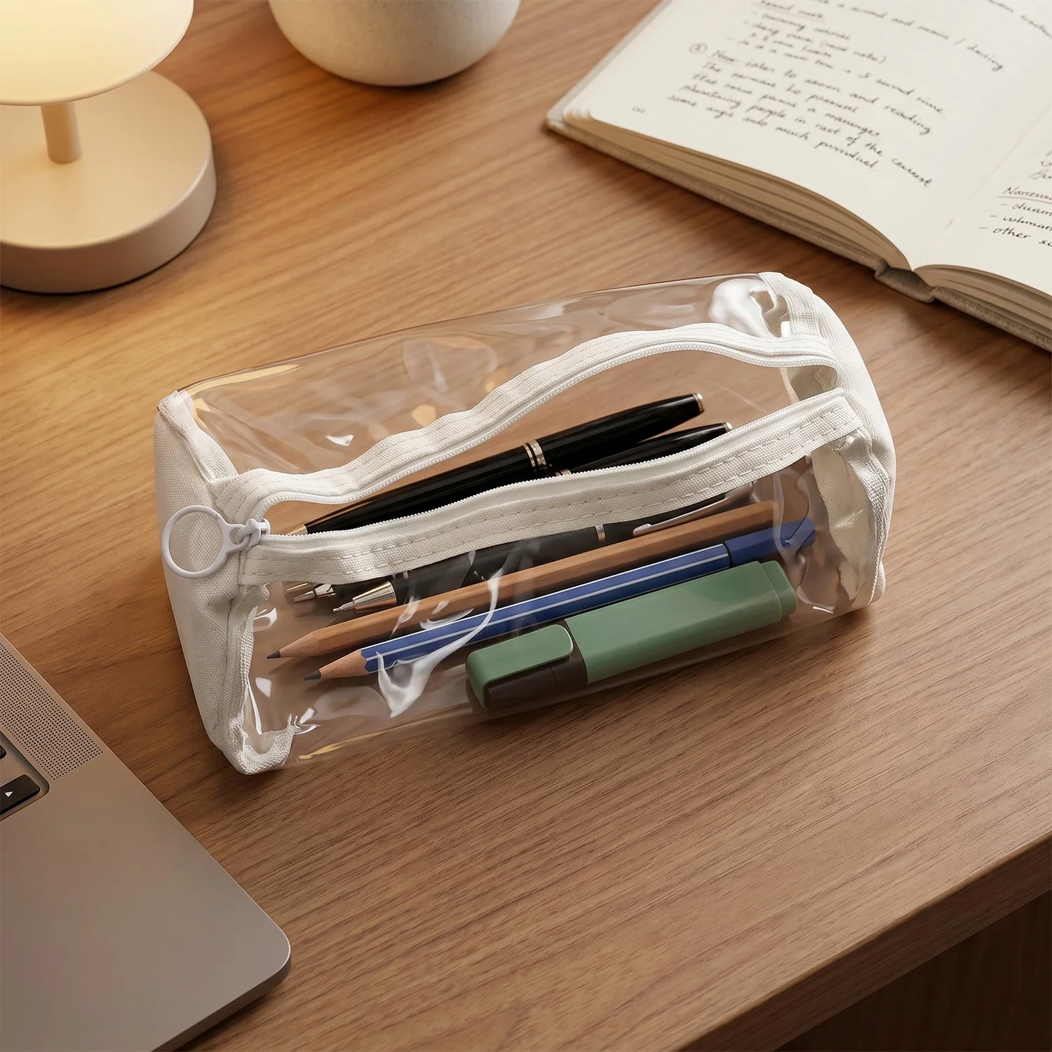 Transparent PVC Pencil Case with Zipper Closure (1 Pc)