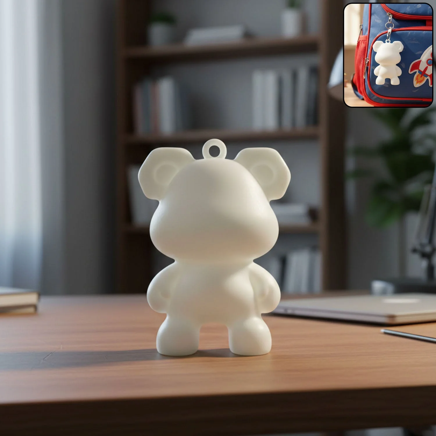 Cute Bear Shape Mini Figure Keychain (1 Pc)