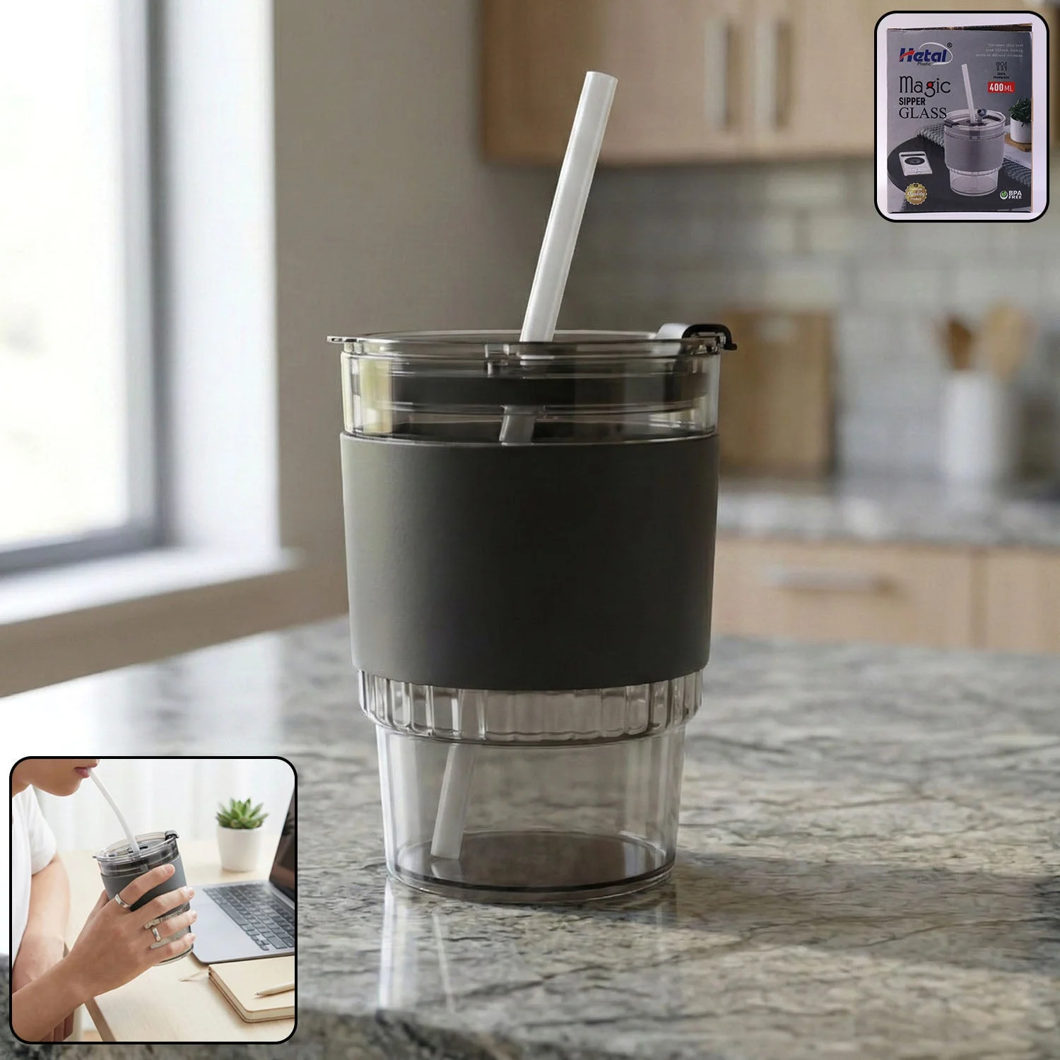 400 ML Monaco Premium Transparent Plastic Cup, Tumbler