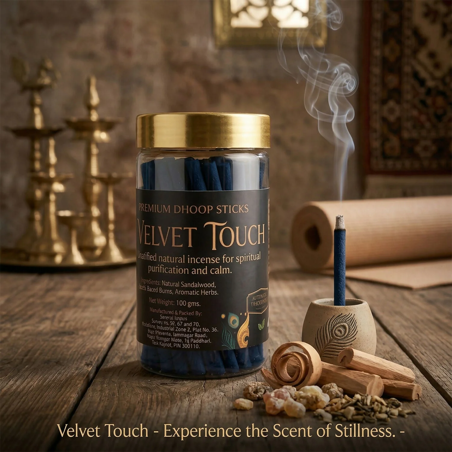 Velvet Touch Dhoop Sticks for Pooja with Long Lasting Aroma (100gm)