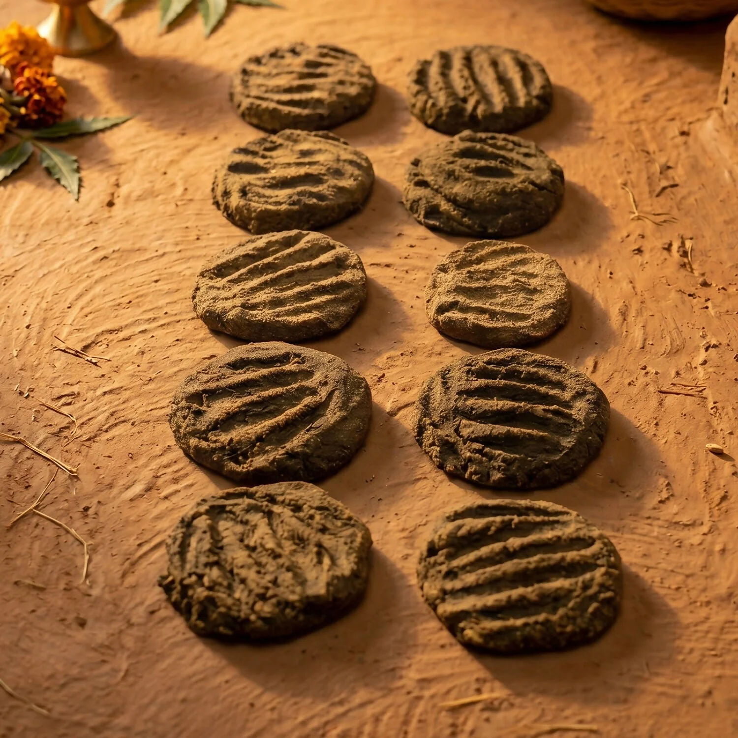 Cow Dung Cakes for Havan Puja Sambrani Dhoop Uple Ritual Use (1 kG)