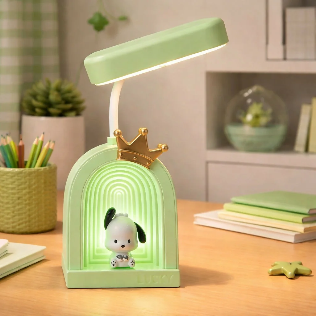 Cute Puppy LED Desk Lamp with Soft Light & Decorative Night Light