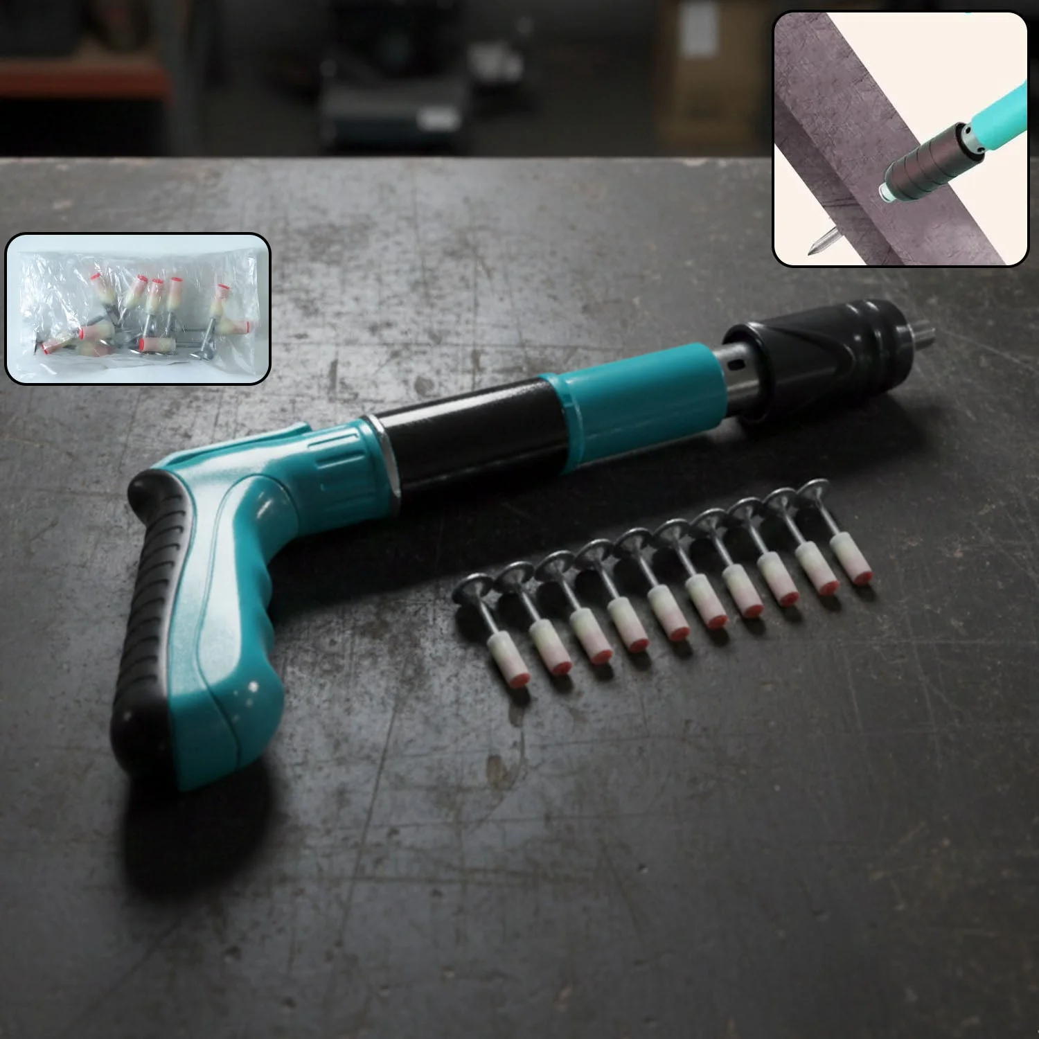 Manual Wall Fastening Tool Nail Gun with Steel Nails Set (1 Set)