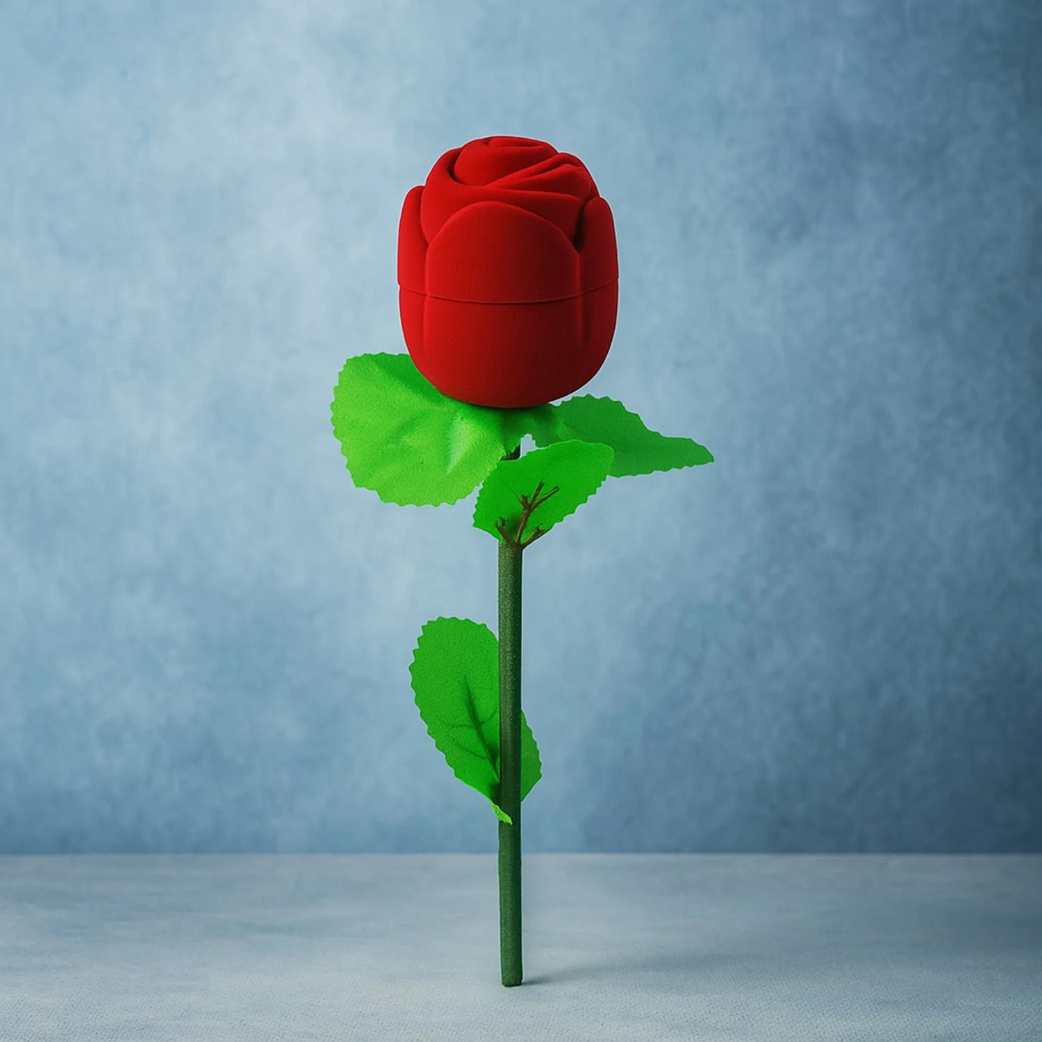 Artificial Rose Flower Shaped Jewelry Ring Box (1 Pc)