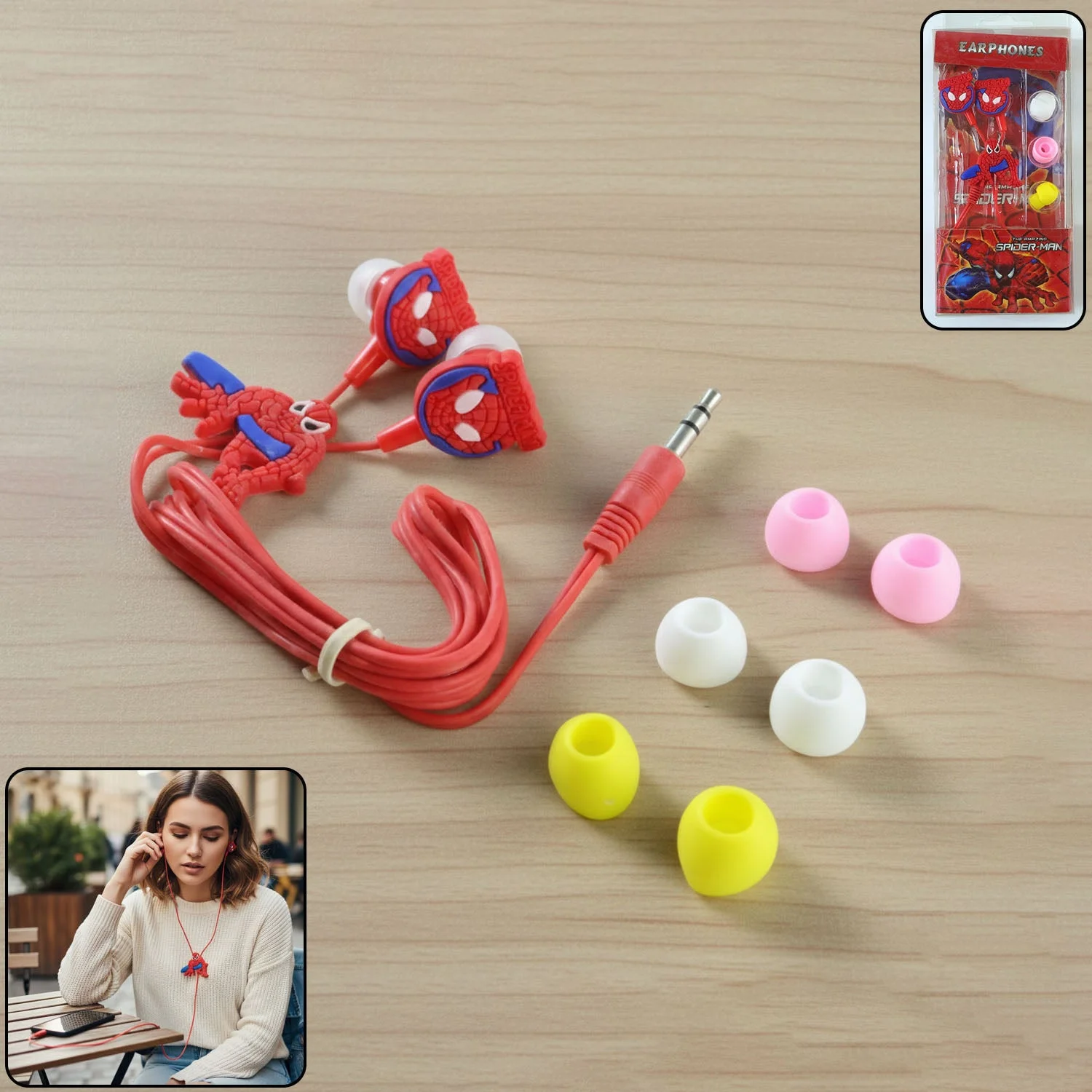 Cartoon Character Wired In-Ear Earphones (1 Set)