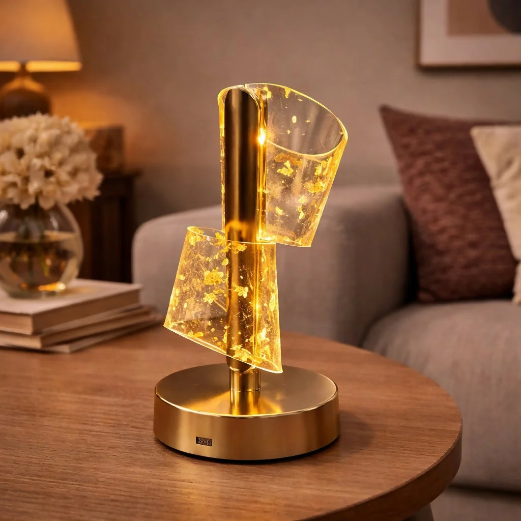 Modern Spiral LED Table Lamp Decorative Warm Light Night Lamp (Pattern may vary)