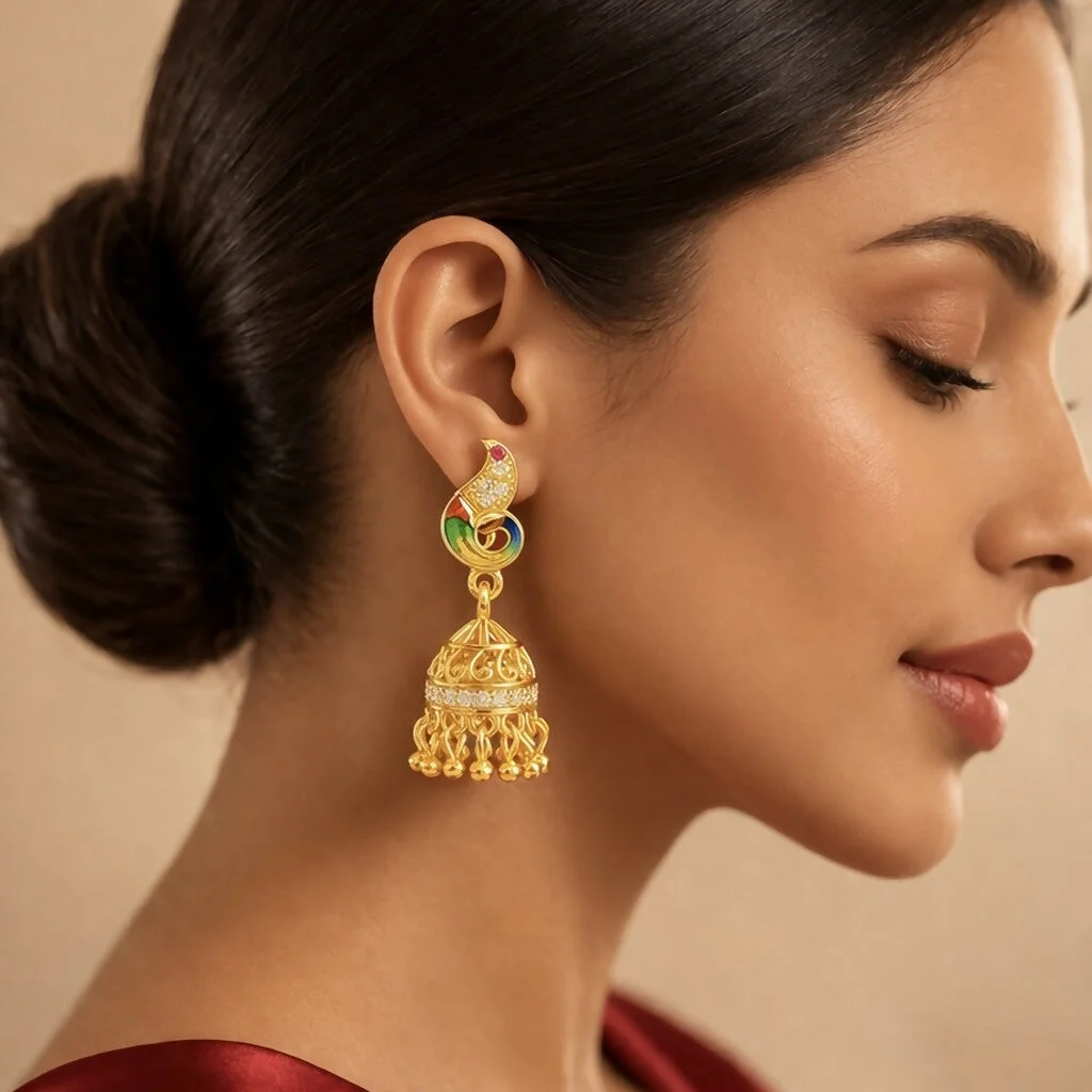 Stylish Peacock Design Party Wear Earrings