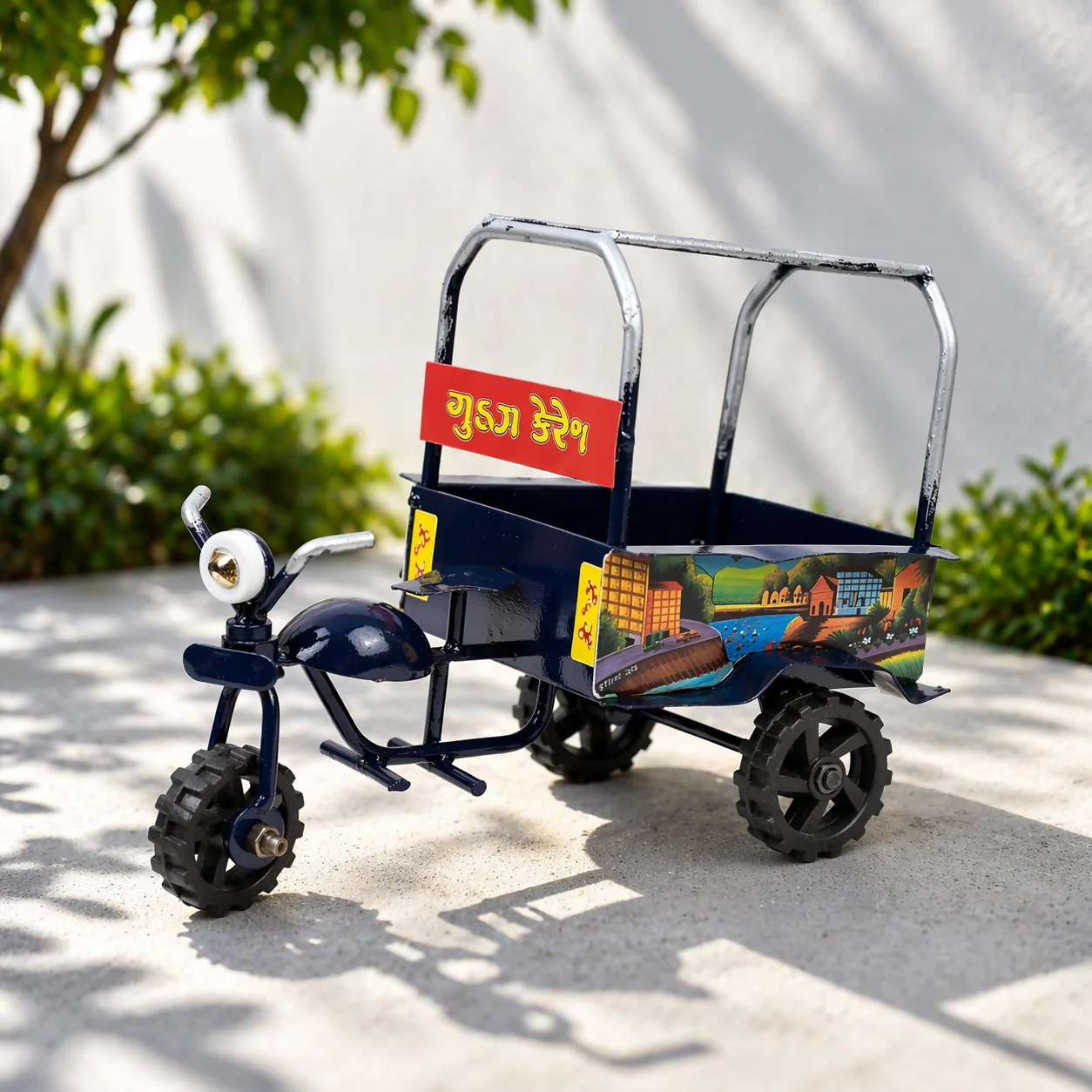 Handcrafted Metal Indian Cargo Tricycle