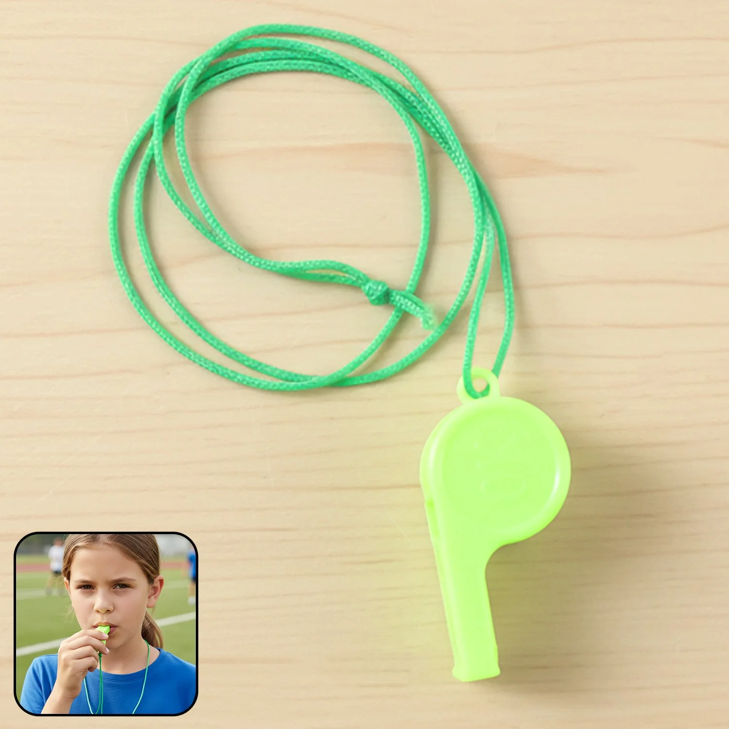 Plastic Sports Whistle with Neck Lanyard Loud Safety Whistle (1 Pc, Mix Color)